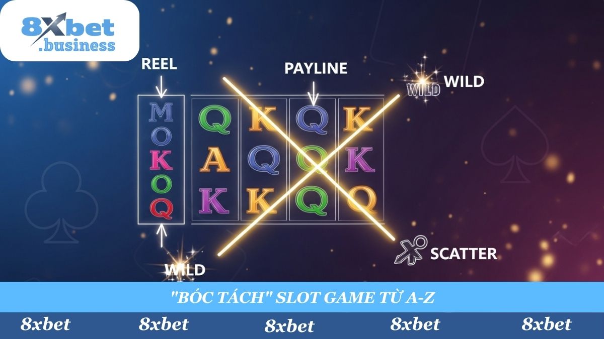 "Bóc tách" chi tiết một máy slot game. Hiểu rõ Wild (biểu tượng thay thế) và Scatter (kích hoạt Free Spin) là bước đầu tiên để "tân thủ" chinh phục sảnh nổ hũ 8xbet.
